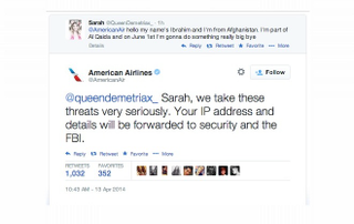 Illustration for article titled Detenida la chica que amenazó de broma en Twitter a American Airlines
